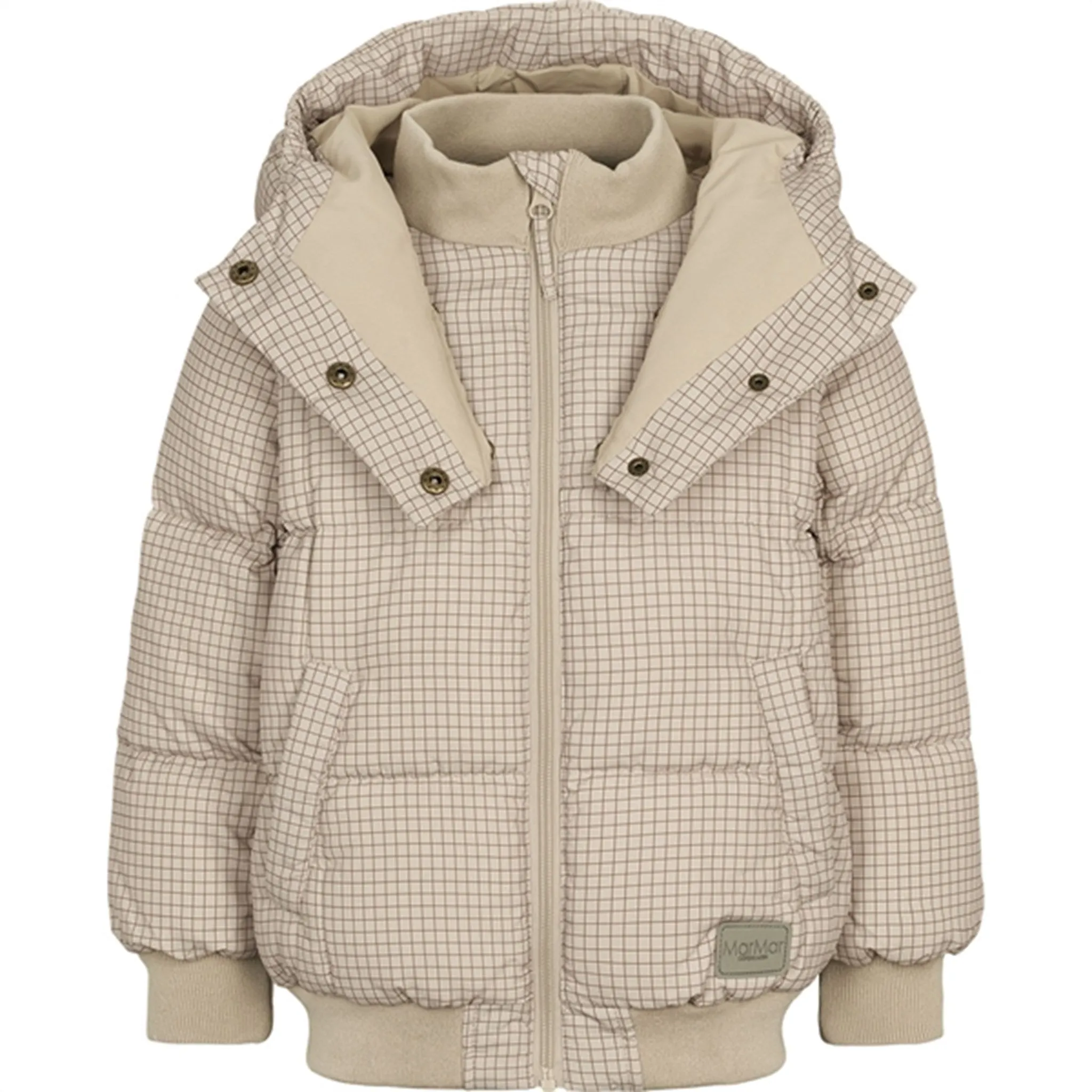 Button-Cuff MarMar Otis Puffer Down Jacket Wood Check