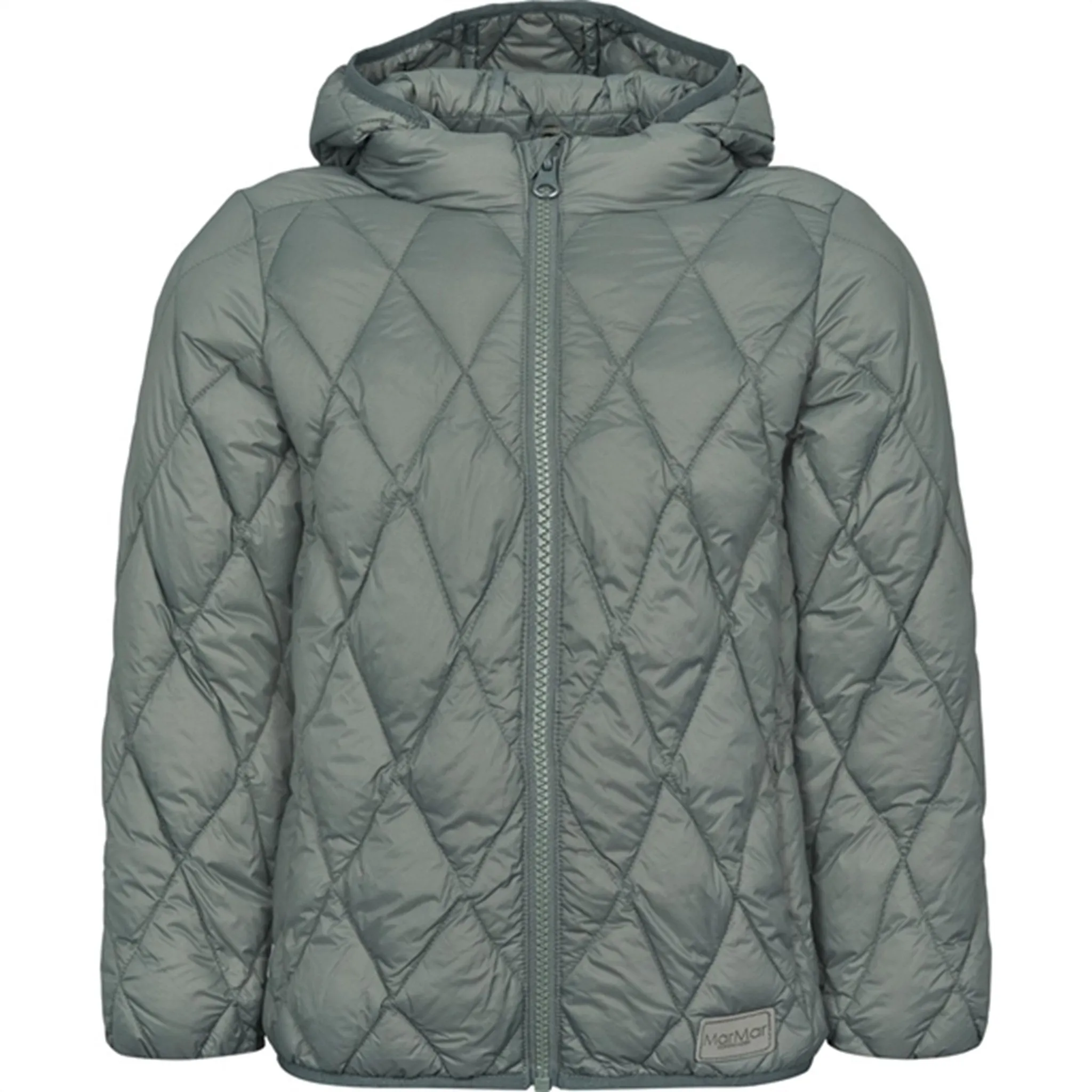 MarMar Owen Light Puffer Down Jacket Greyish Green Applique-Detail Comfortable weekend wear