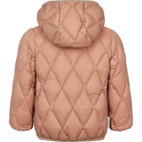 Sheer-Overlay MarMar Owen Light Puffer Down Jacket Rose Brown