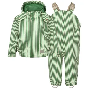 MarMar Rainwear Green Stripes Oddy Set Outerwear Chilly Morning Gear