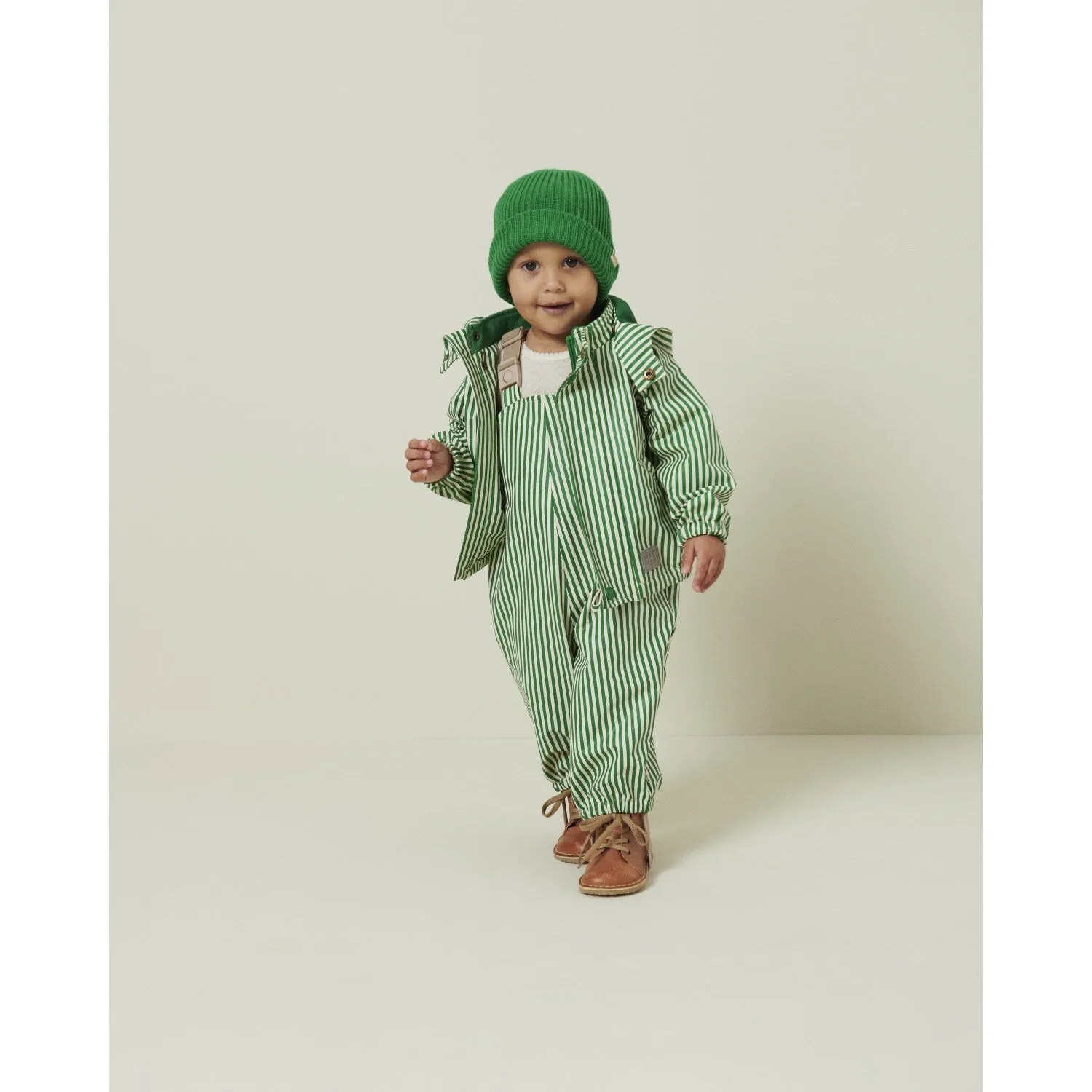 MarMar Rainwear Green Stripes Oddy Set Outerwear Layered Look