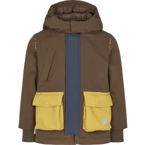 MarMar Tech. Outerwear Solid Deep Choco Block Omas Jacket Foldable Collar