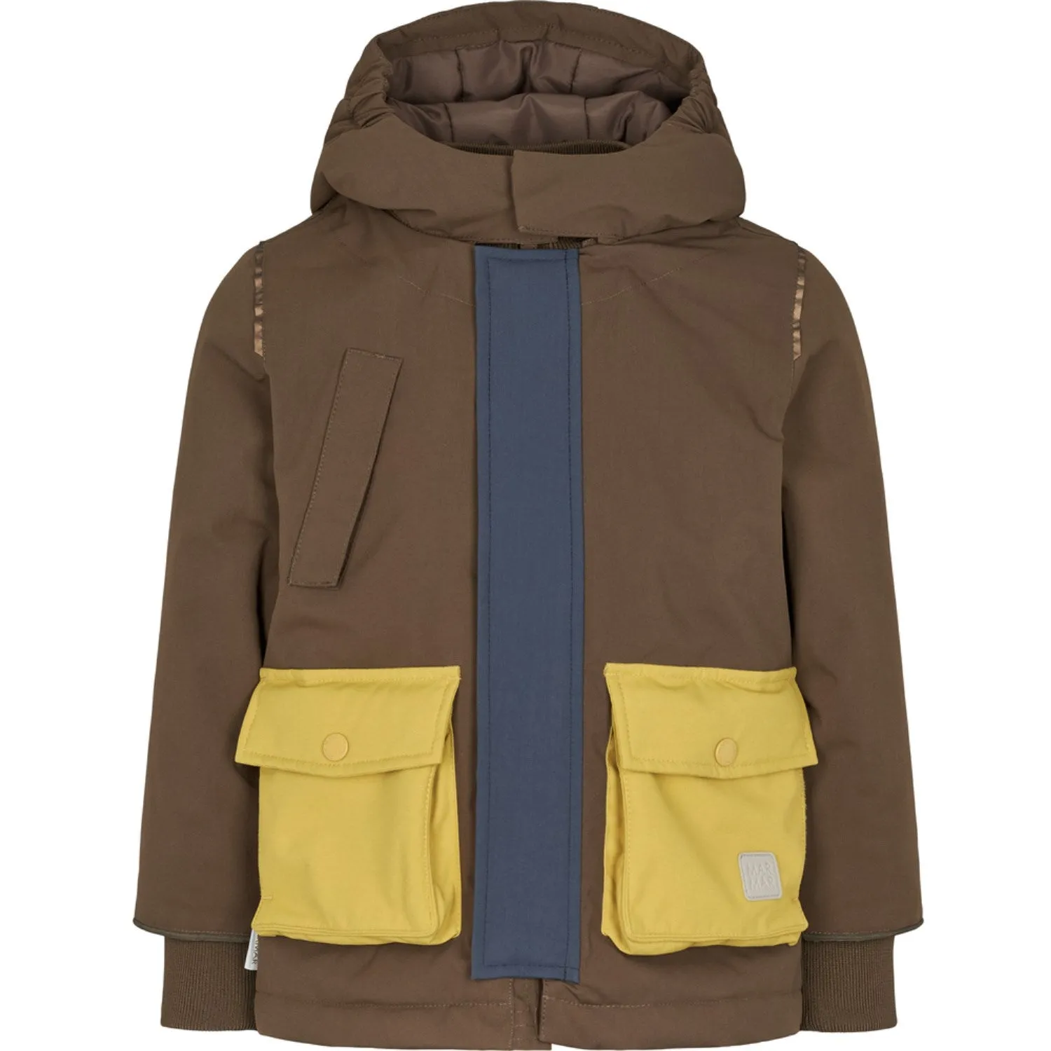 MarMar Tech. Outerwear Solid Deep Choco Block Omas Jacket Foldable Collar