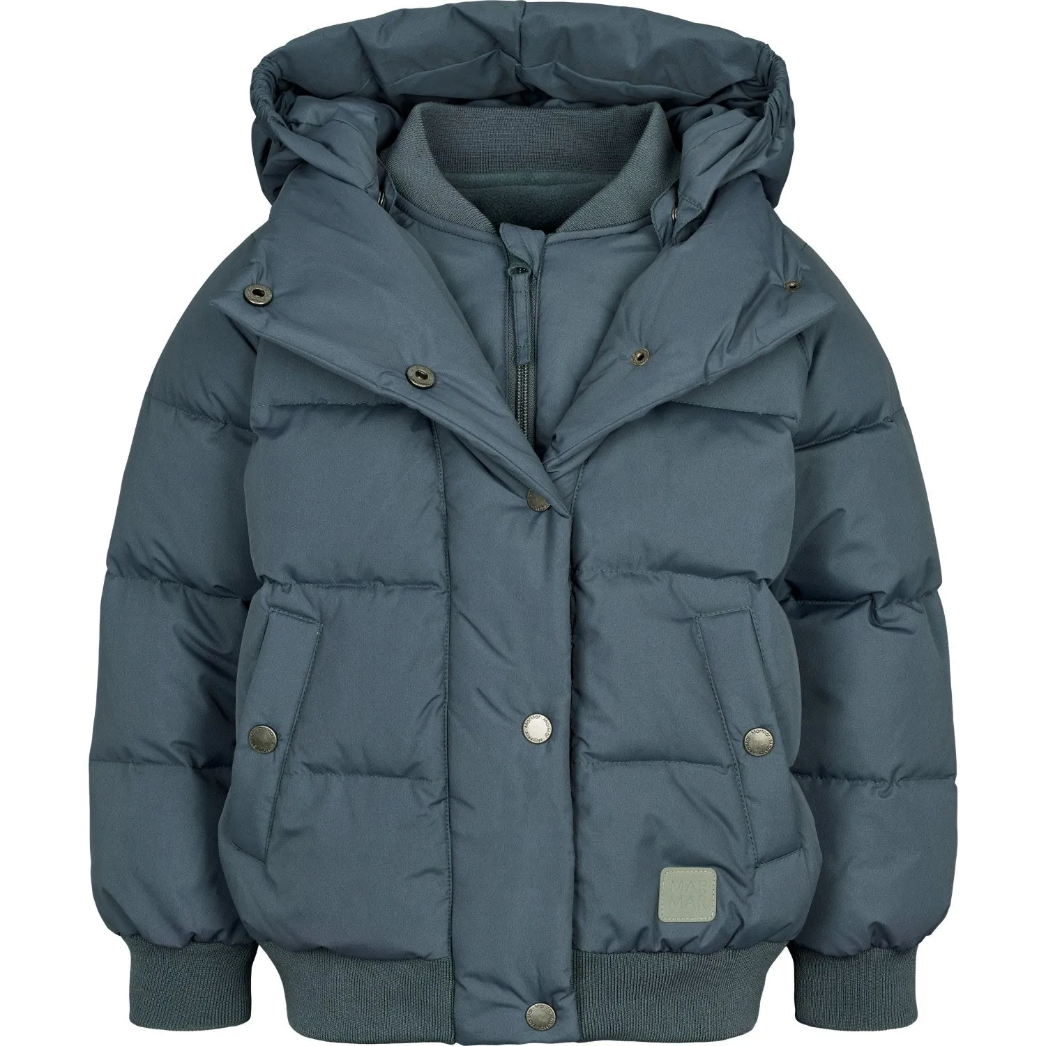 Geometric-pattern MarMar Technical Puffer Shaded Blue Olex Jacket