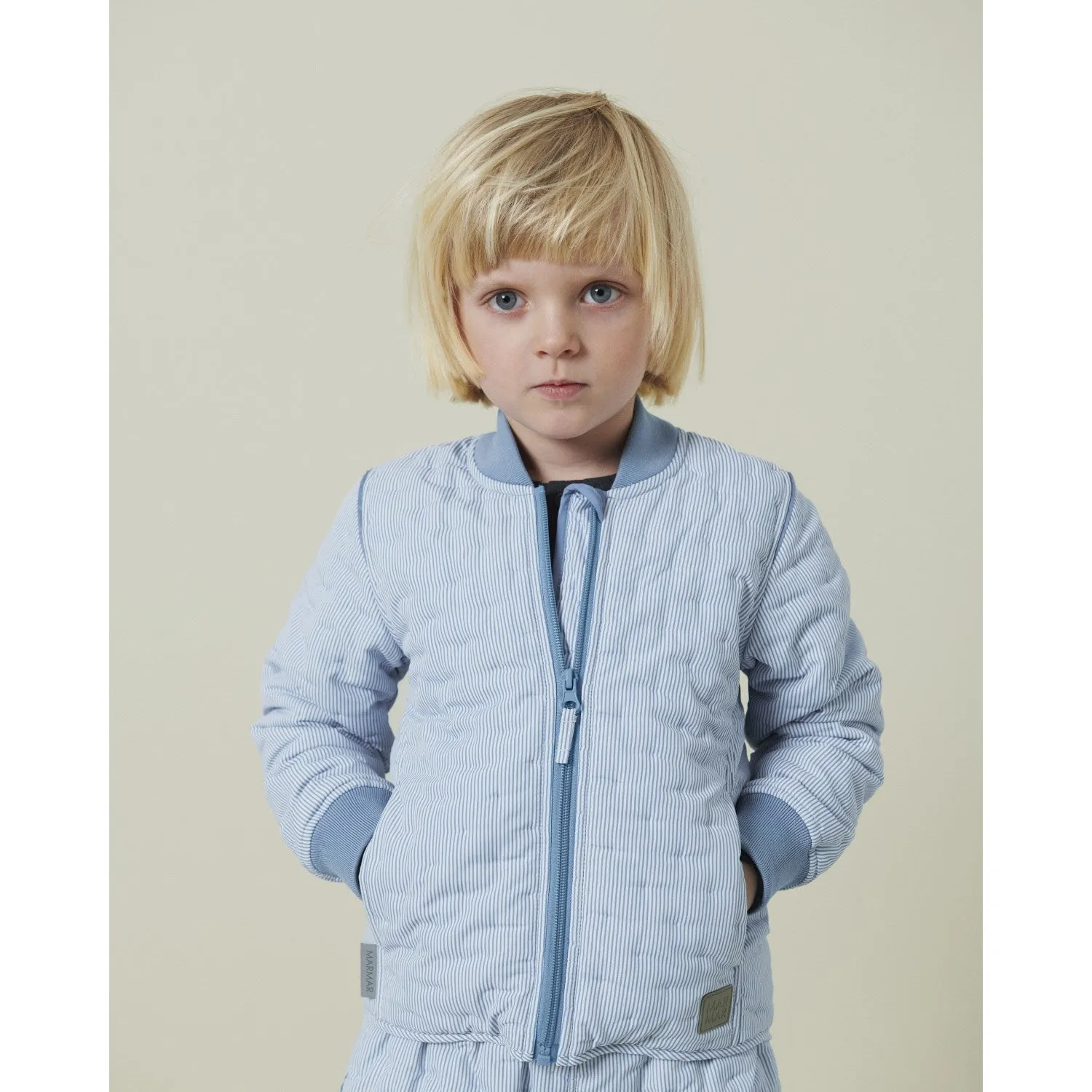 Artisanal-Detail Solid-color MarMar Thermo Air Stripe Orry Jacket Outerwear