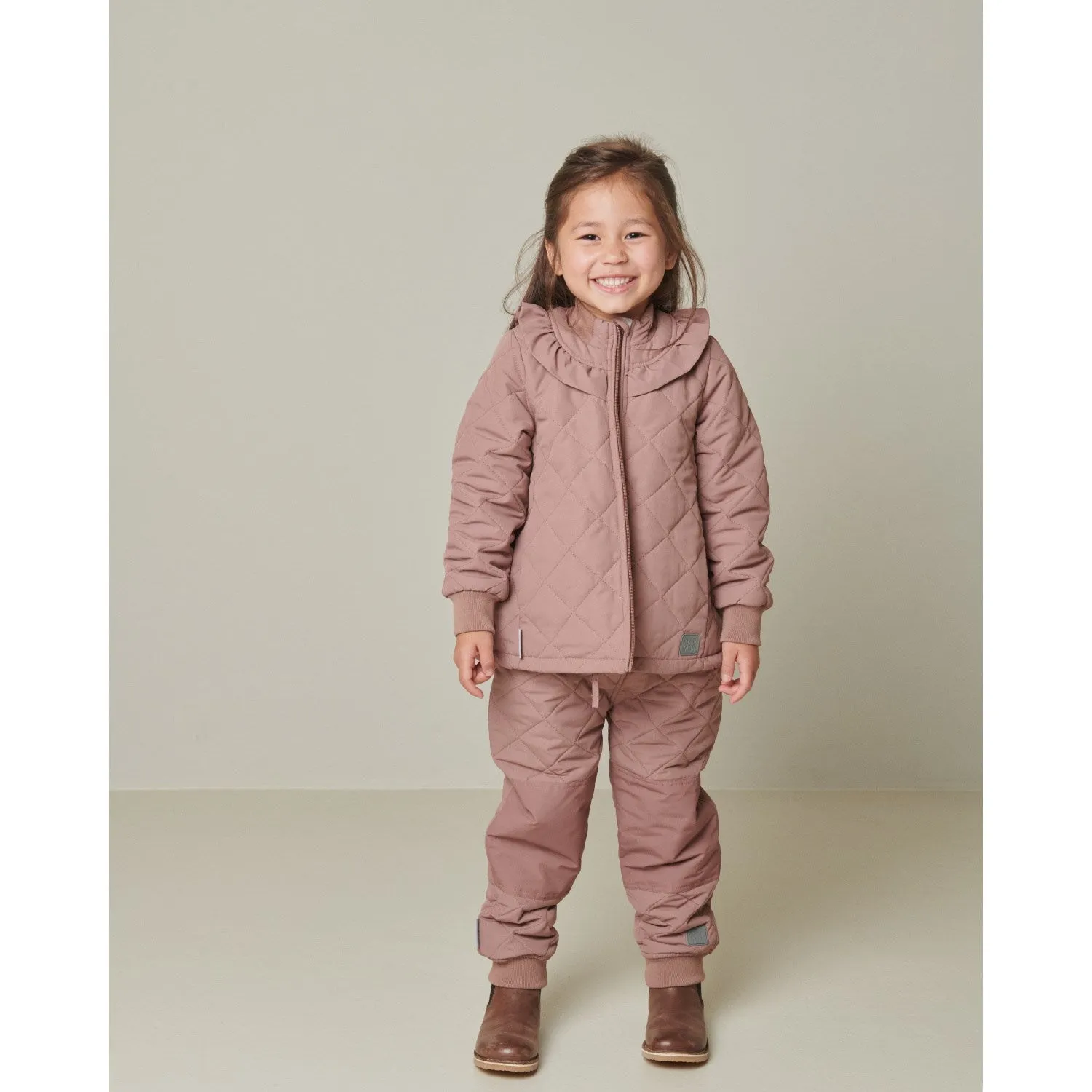 MarMar Thermo Quilt Berry Air Odin Pants Fold-Over-Detail Curve-Enhancing