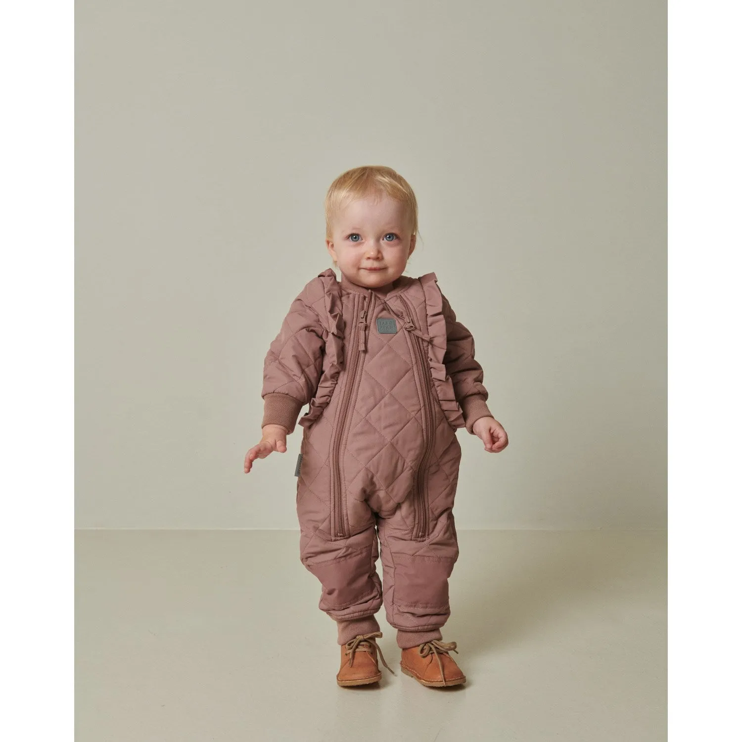 MarMar Thermo Quilt Berry Air Ozanna Frill Suit Cozy button-front blouse