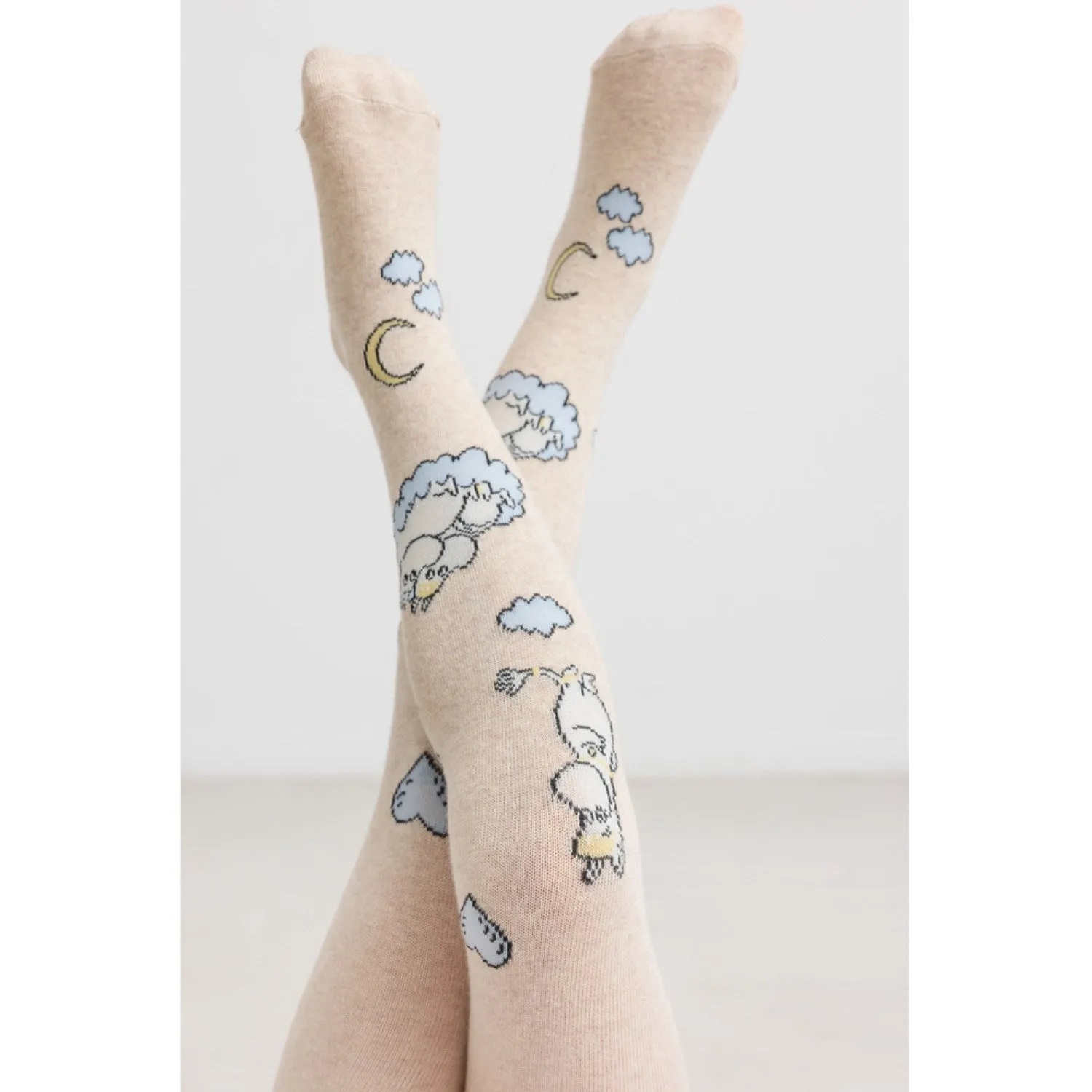 MarMar Tights Jacquard Beige Mel. Moomin Tights Jacquard Personalized