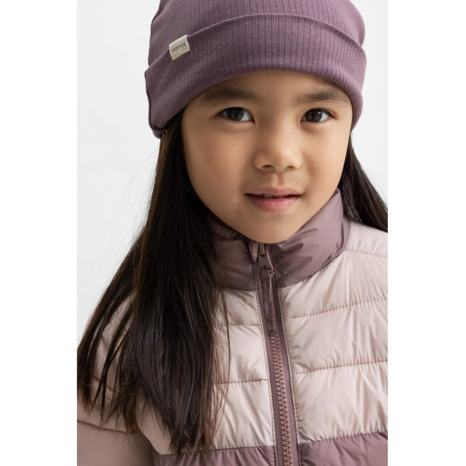 Raglan-Sleeve MarMar Vegan Puffer Plum Shadow Block Owe Jacket