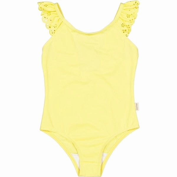 MarMar Sunny Yellow Swana Swim Suit Laser Cut Edging