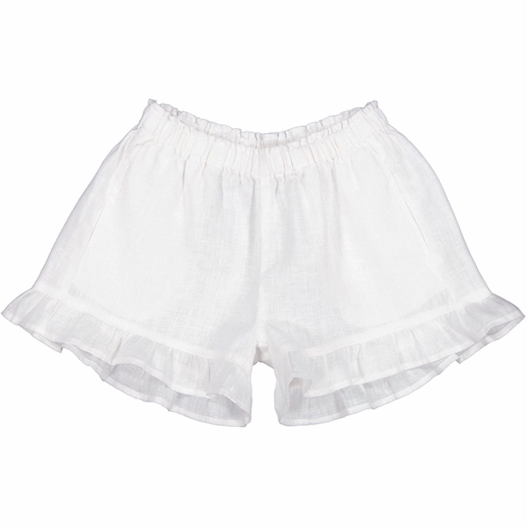 MarMar White Pala Frill Shorts Gusseted Crotch Design