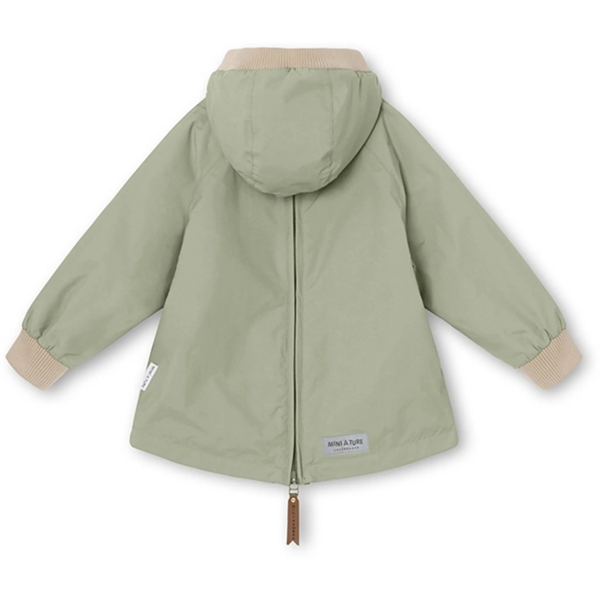 Smooth Zipper Action MINI A TURE Baby Vito Spring Anorak w/Fleece Lining Desert Sage