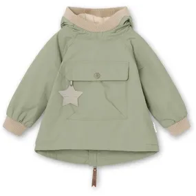 MINI A TURE Baby Vito Spring Anorak w/Fleece Lining Desert Sage suitable for rainy days Ergonomic Stitching