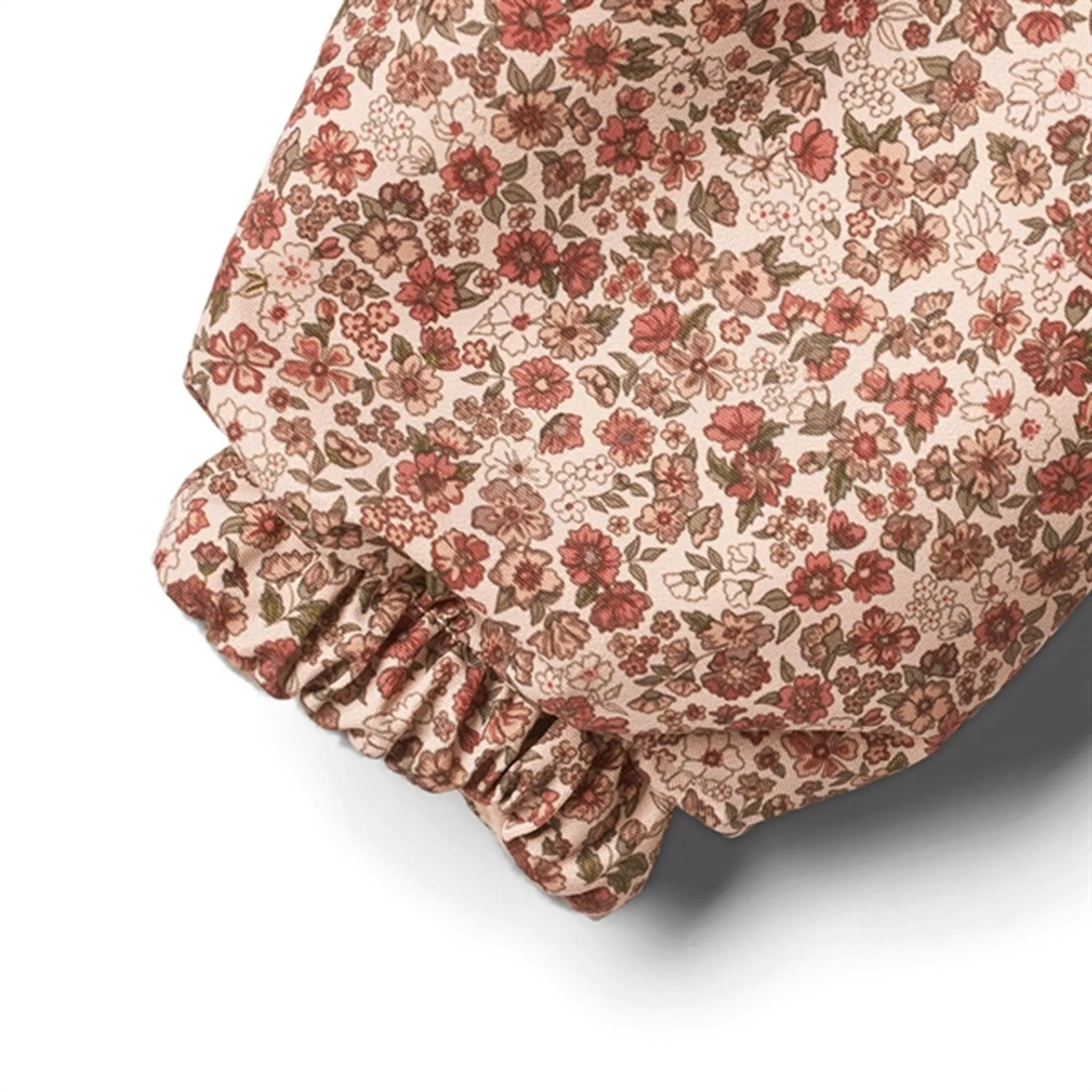 Frayed-Edge Stud-Detail Wheat Snowsuit Nickie Tech Rose Dust Flowers