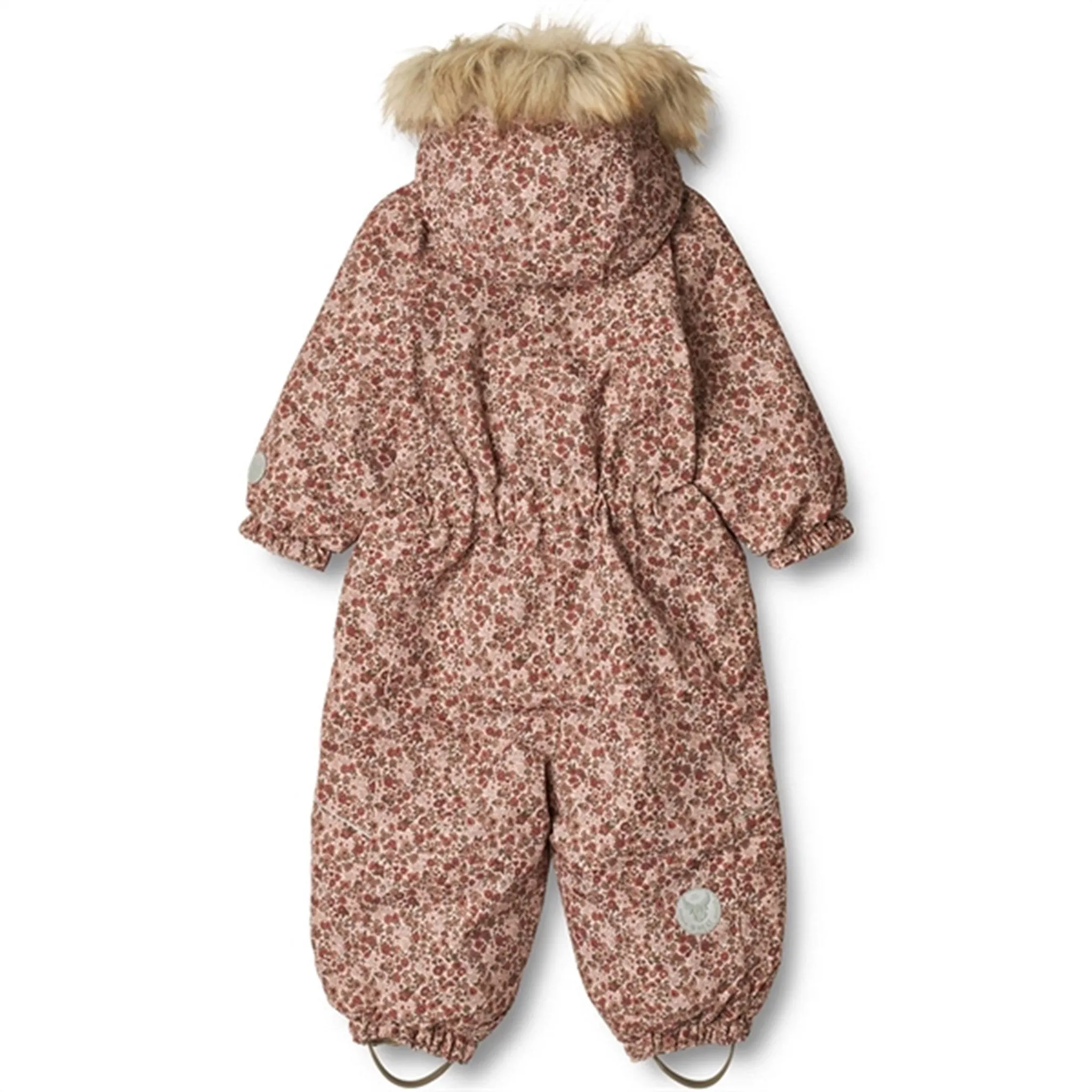 Stud-Detail Wheat Snowsuit Nickie Tech Rose Dust Flowers