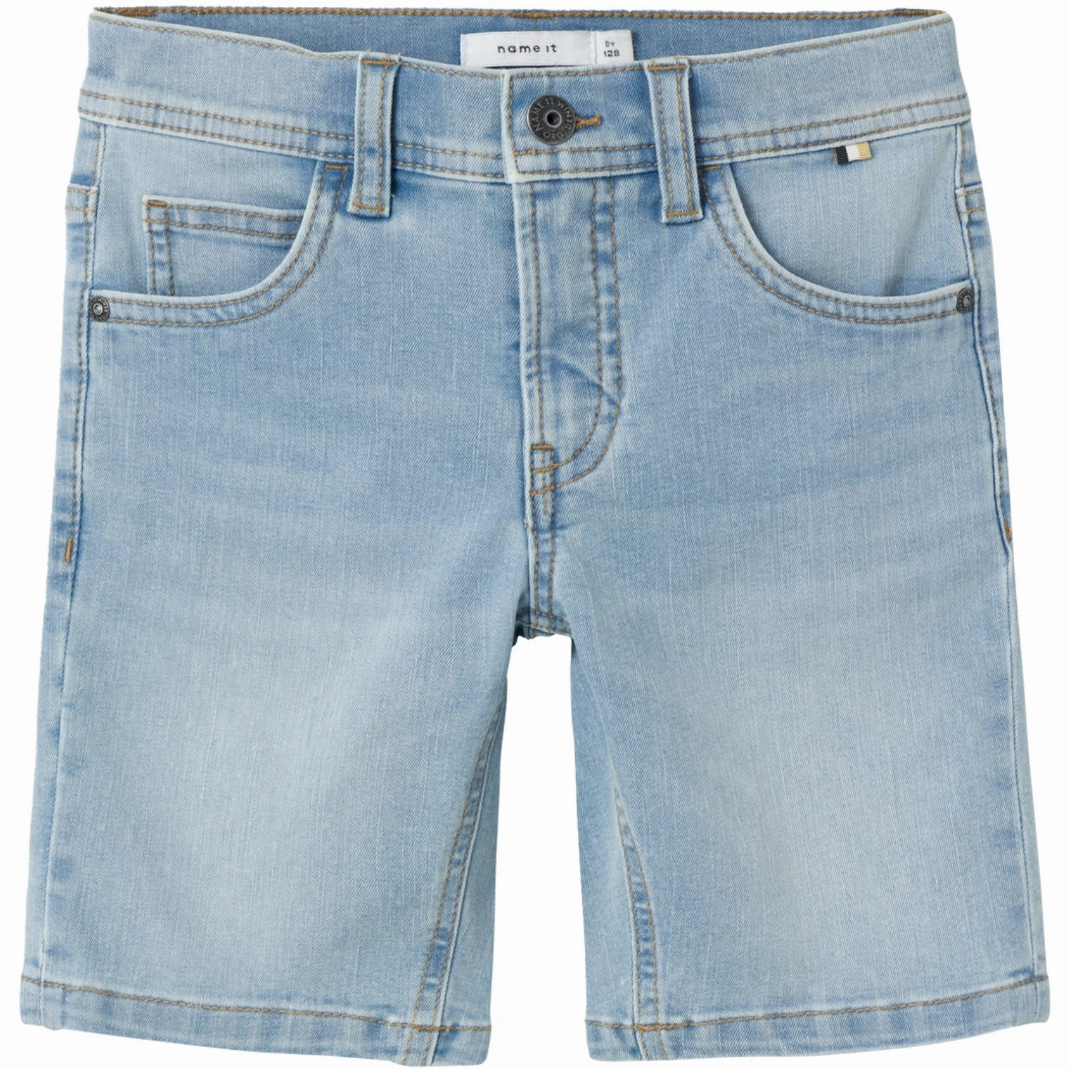 Athletic Silhouette Anti Odor Name It Light Blue Denim Silas Slim Denim Shorts