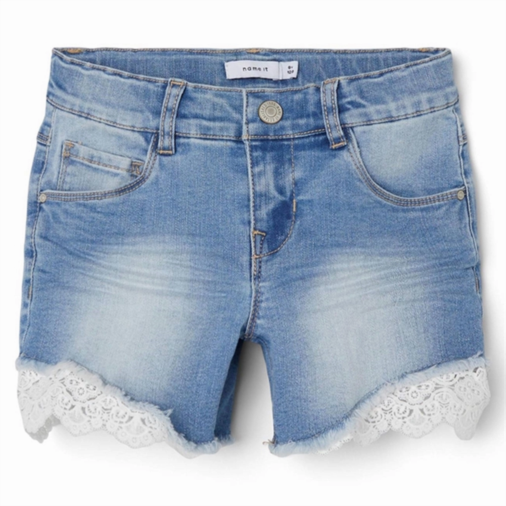 Slip Resistant Inner Lining Name it Medium Blue Denim Salli Slim Denim Shorts Noos