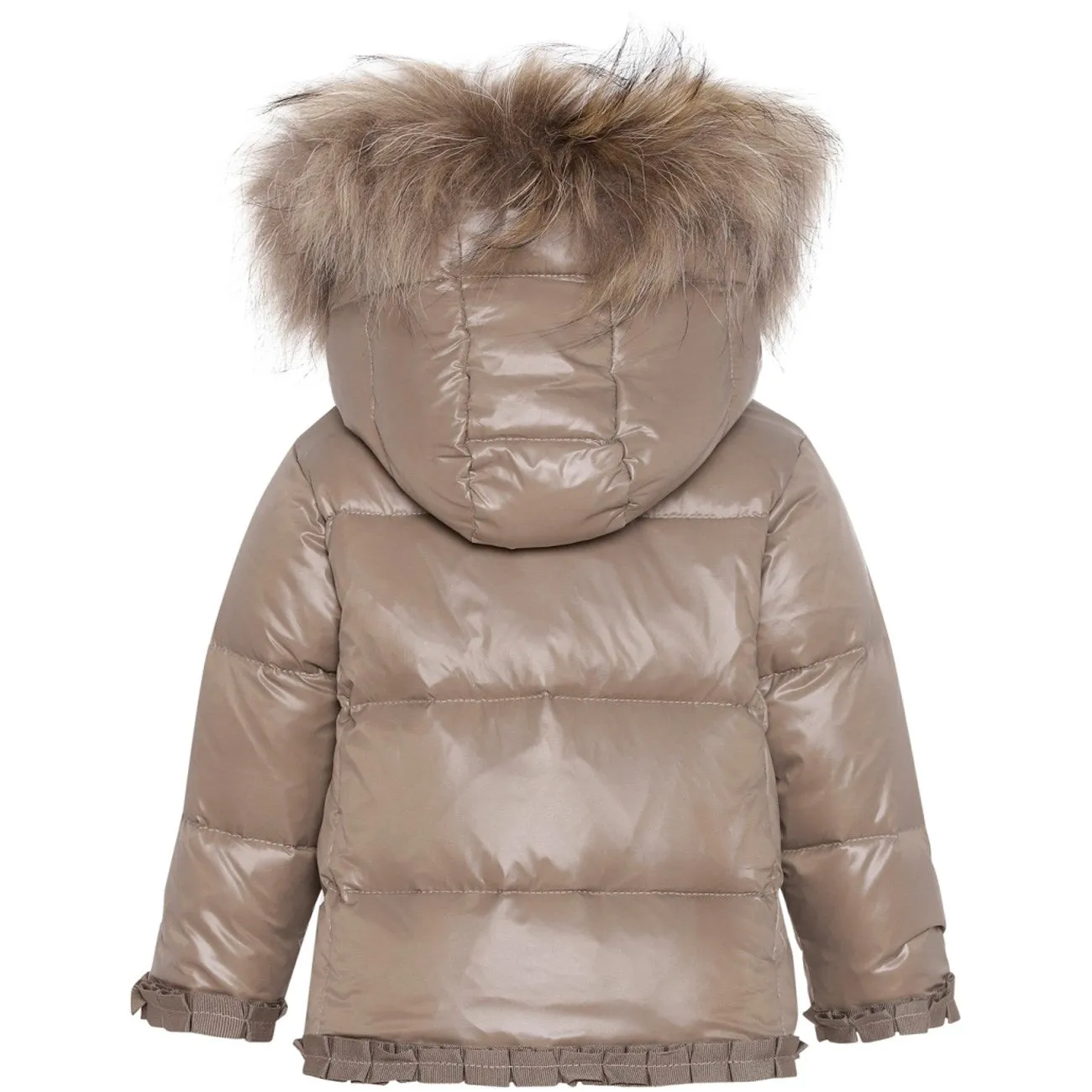 TapedSeams Ver De Terre Featherlight Baby Girls Jacket m. Fur Caramel