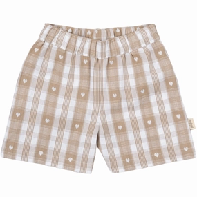 Petit Piao Off White Heart Shorts Boxy Woven hospitality industry