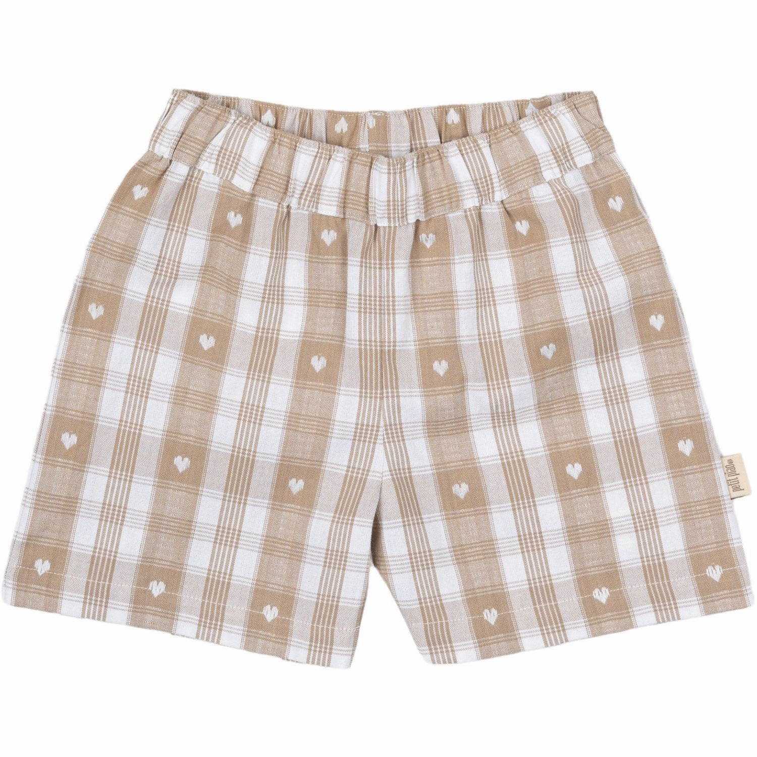 Petit Piao Off White Heart Shorts Boxy Woven hospitality industry
