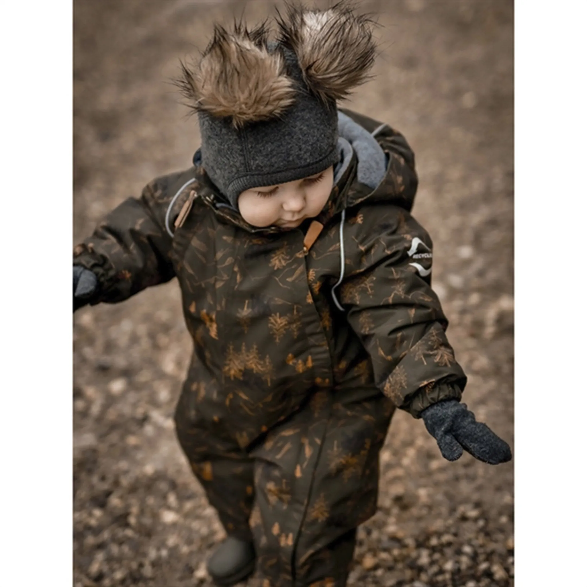 Mikk-Line Baby Snow Suit Forest Night Pearl-Detail