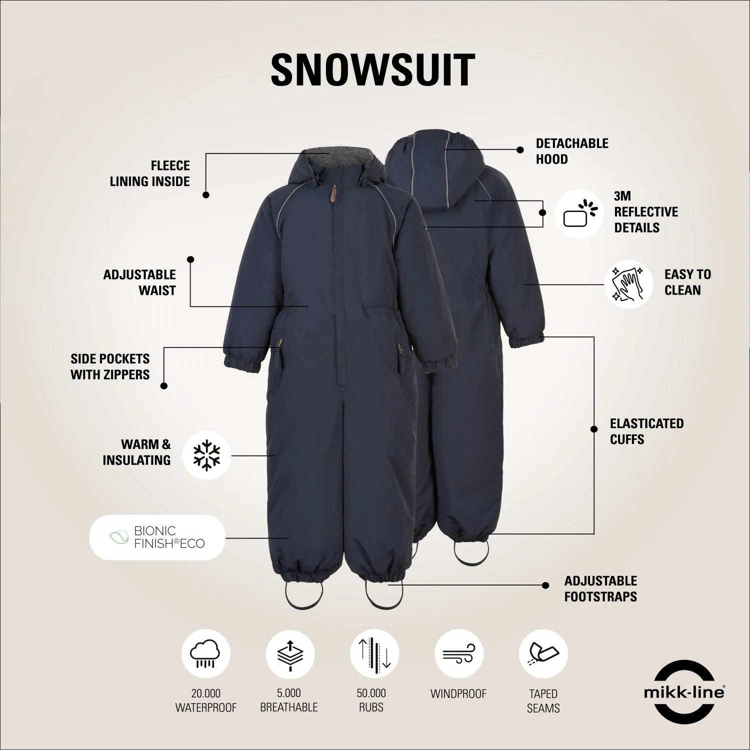 Relaxed-fit top Statement-Buttons Mikk-Line Blue Nights Nylon Suit Solid