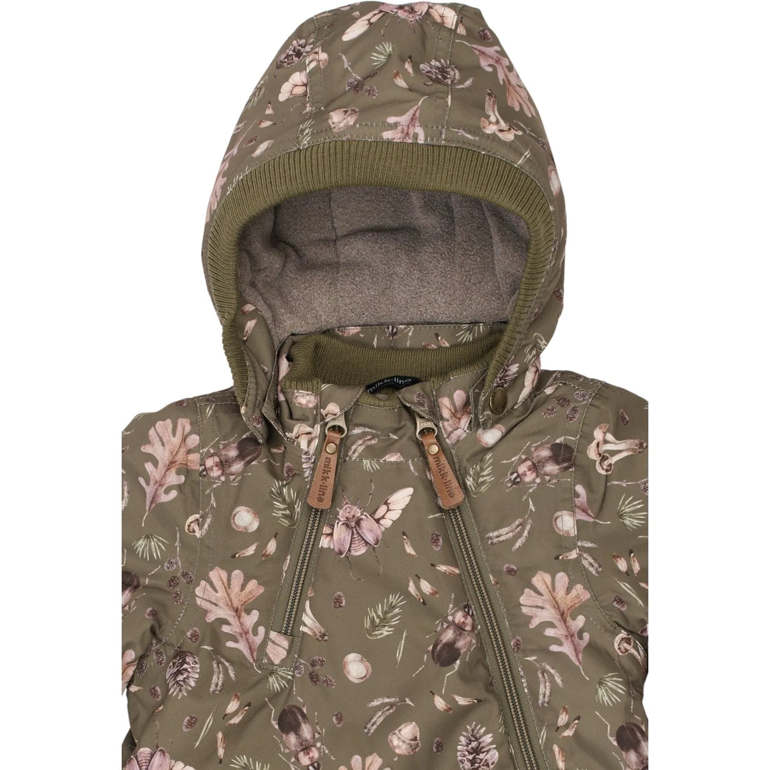 Mikk-Line Burnt Olive Polyester Baby Jacket AOP cruise trip