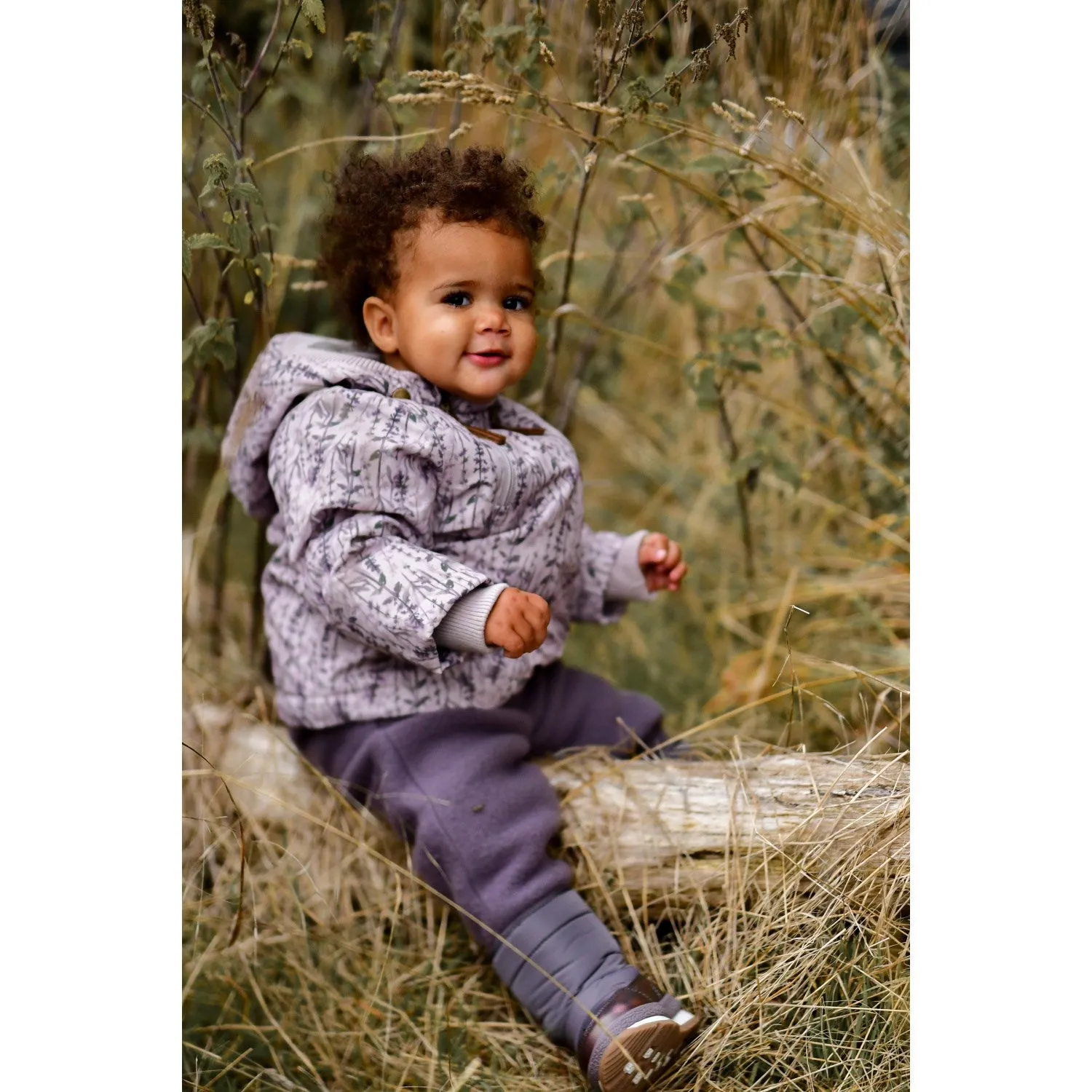 Mikk-Line Cloud Gray Polyester Baby Jacket AOP sunset single layer