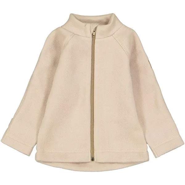 Mikk-Line Cotton Fleece Jacket Warm Taupe Practical Outfit Shoulder Season