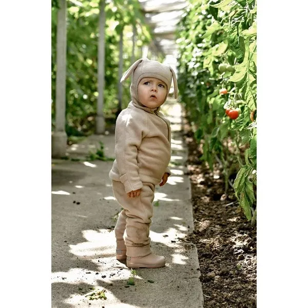 Mikk-Line Cotton Fleece Jacket Warm Taupe Trendy Look Casual Style