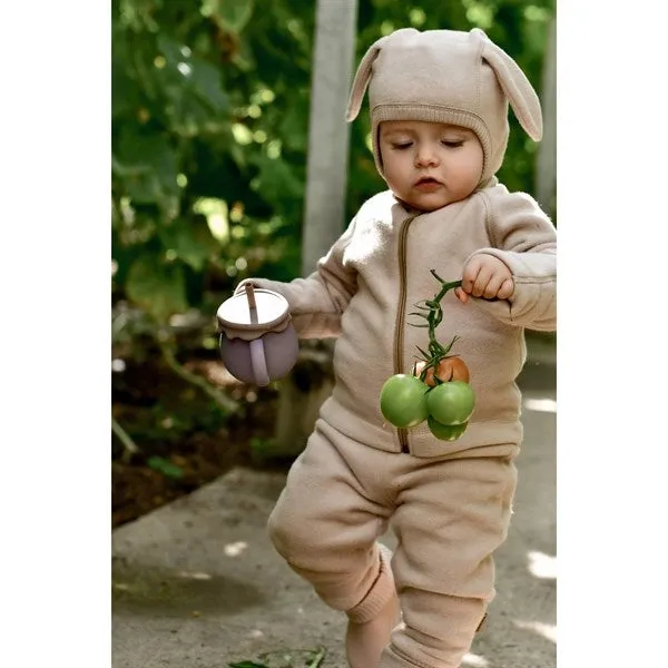 Mikk-Line Cotton Fleece Jacket Warm Taupe Home Wear