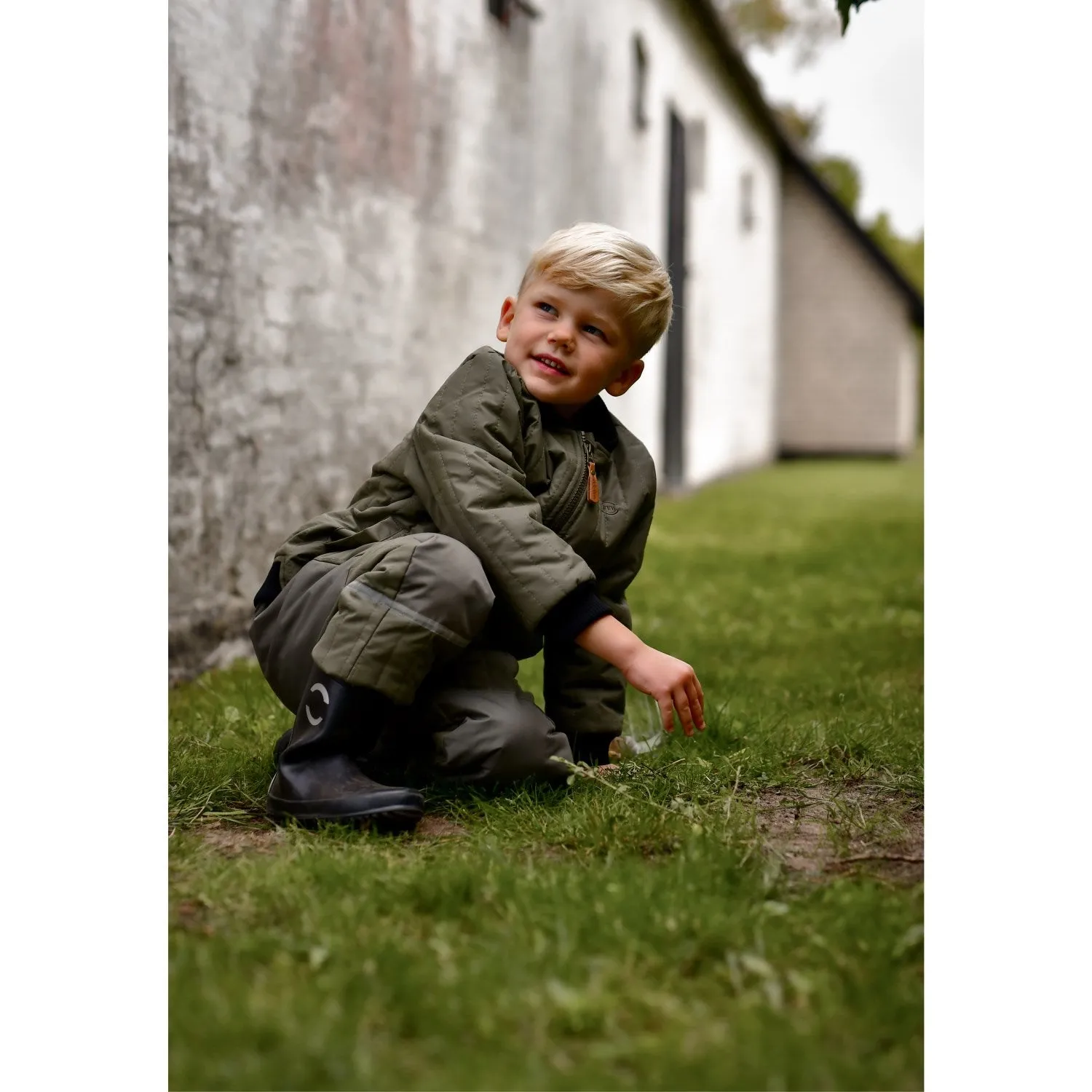 Mikk-Line Dusty Olive Pants Statement-Buttons and Cozy relaxed blouse.