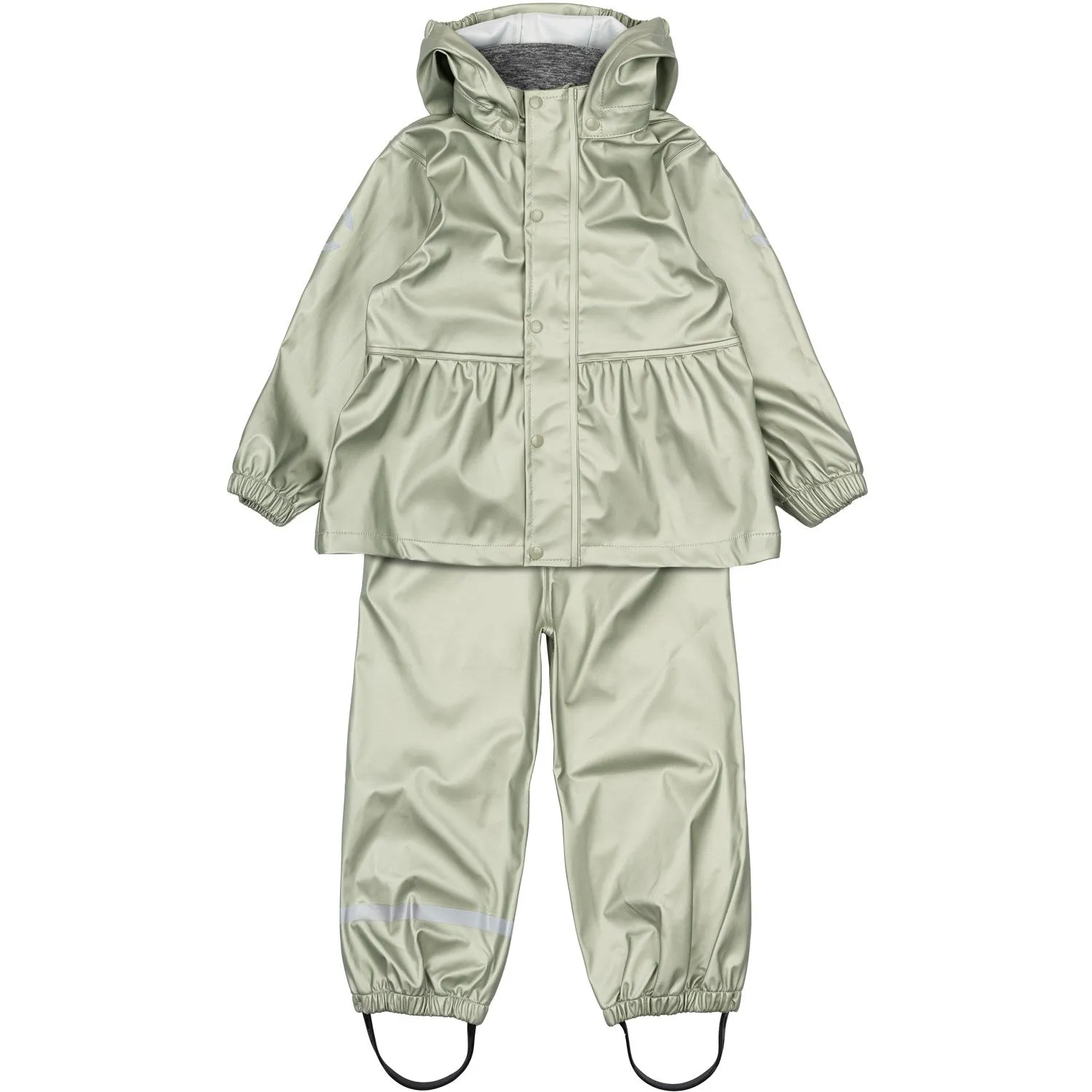 Urban Shell Dry Commute Mikk-Line Green Bay PU Metallic Rain With Suspenders/104