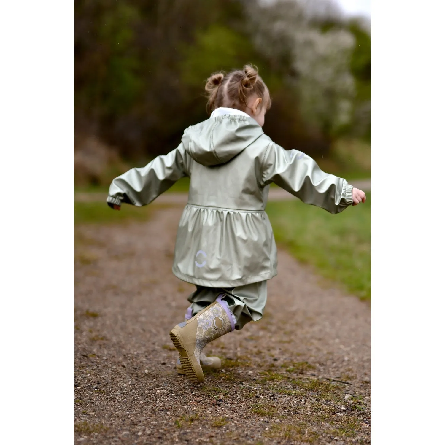 Mikk-Line Green Bay PU Metallic Rain With Suspenders/104 Unisex Fit Wind Barrier