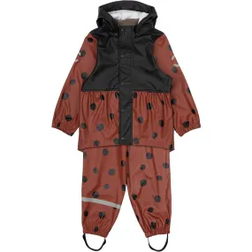 Mikk-Line Henna Ladybug Suspenders Rain Set Camping Essential Functional Detail