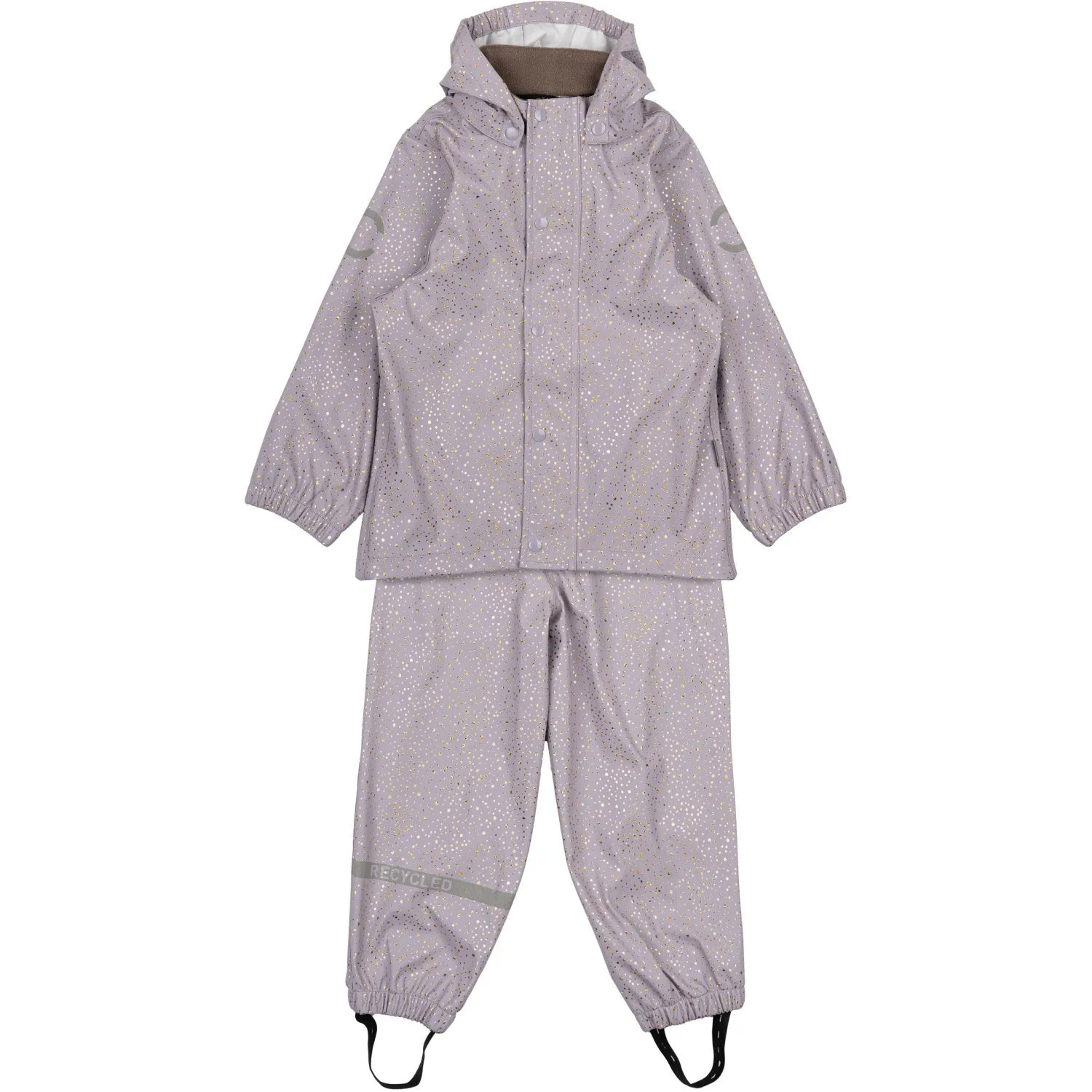 Wind Chill Mikk-Line Lavender Aura Suspenders PU Glitter Rain Set Recycled