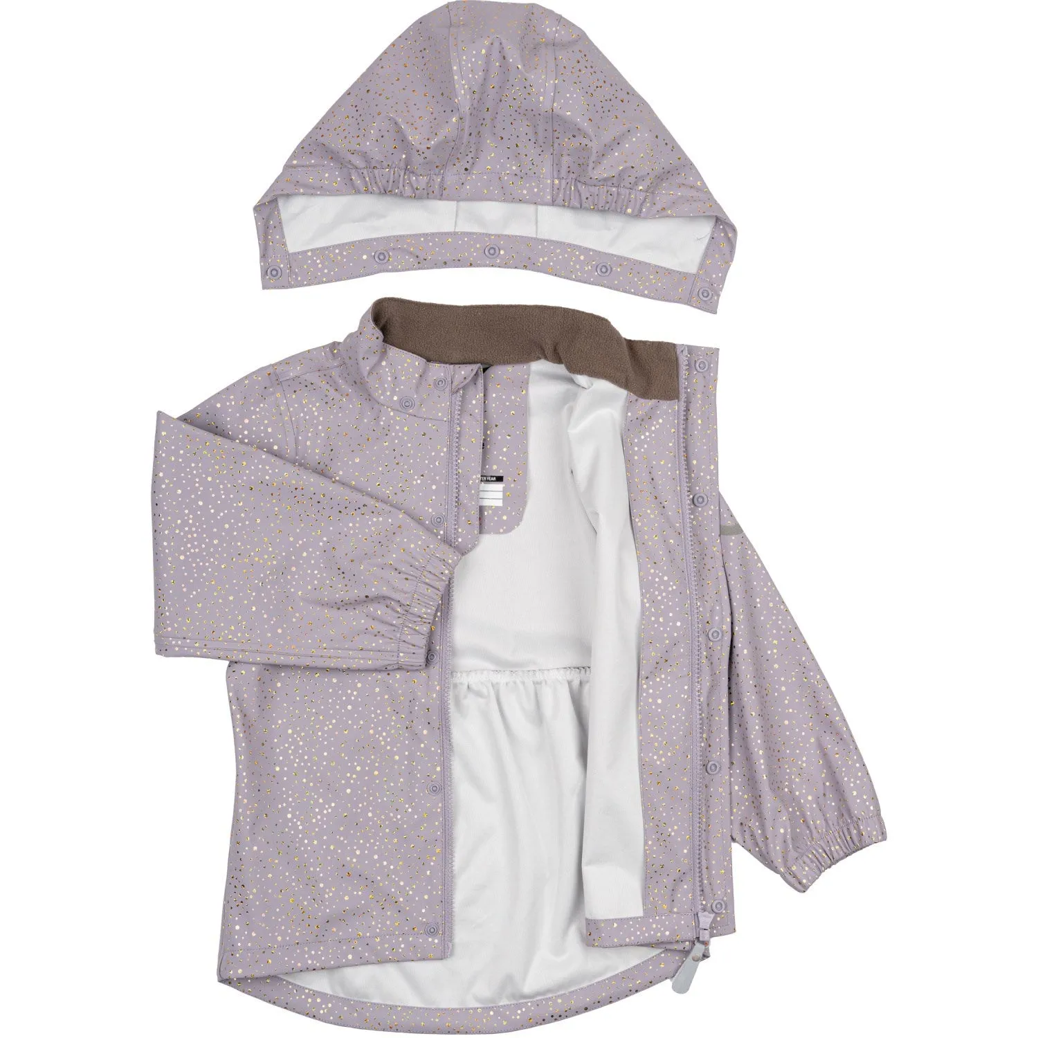 Mikk-Line Lavender Aura Suspenders PU Glitter Rain Set Recycled Durable Wear Outdoorsy Travel Shell