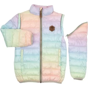 Mikk-Line Nylon Puffer 2 in 1 Jacket Colorful foldable Embroidered-Sleeve