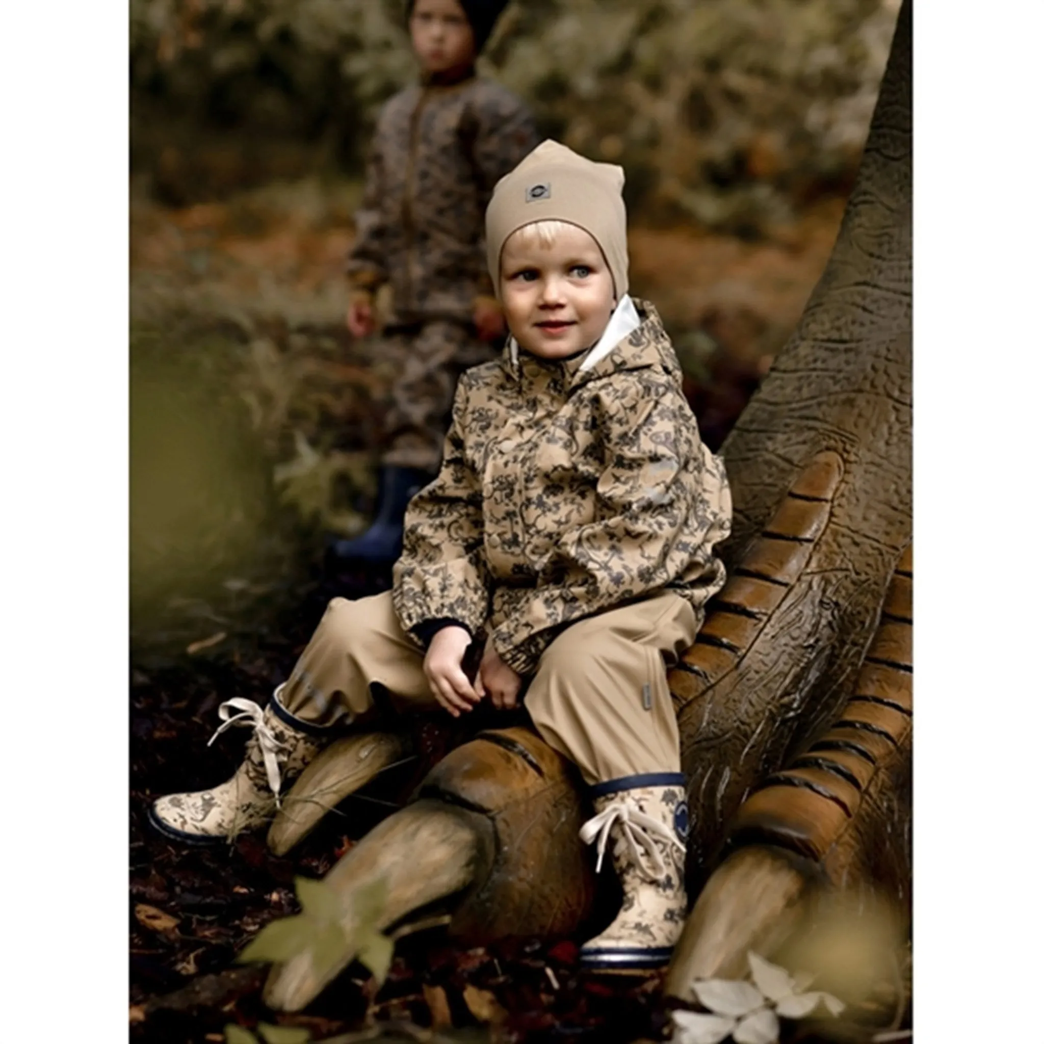 Mikk-Line Rainset AOP Olive Gray Heavy Rain Comfort Chilly Day Wear