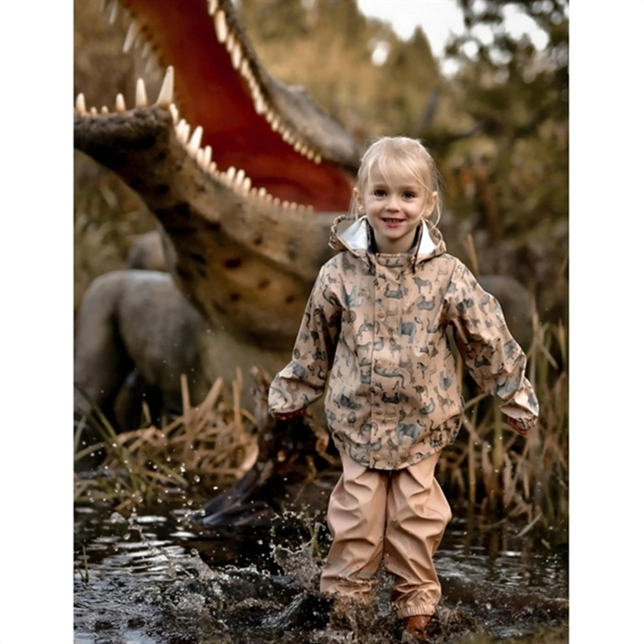 Mikk-Line Rainset AOP Zoo Nougat Puddle Jump Eco Friendly Coating