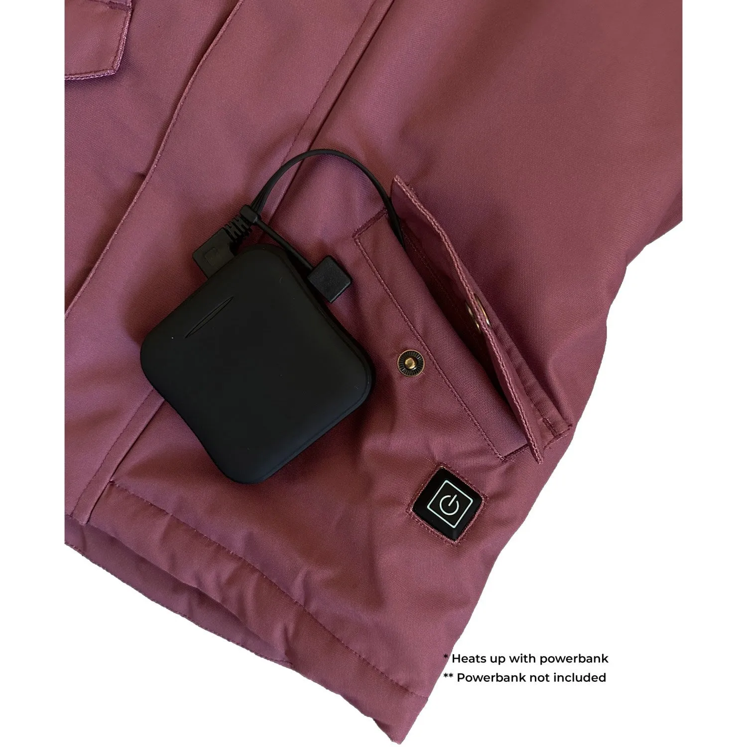 Mikk-Line Rose Brown Heating Jacket Versatile Wear