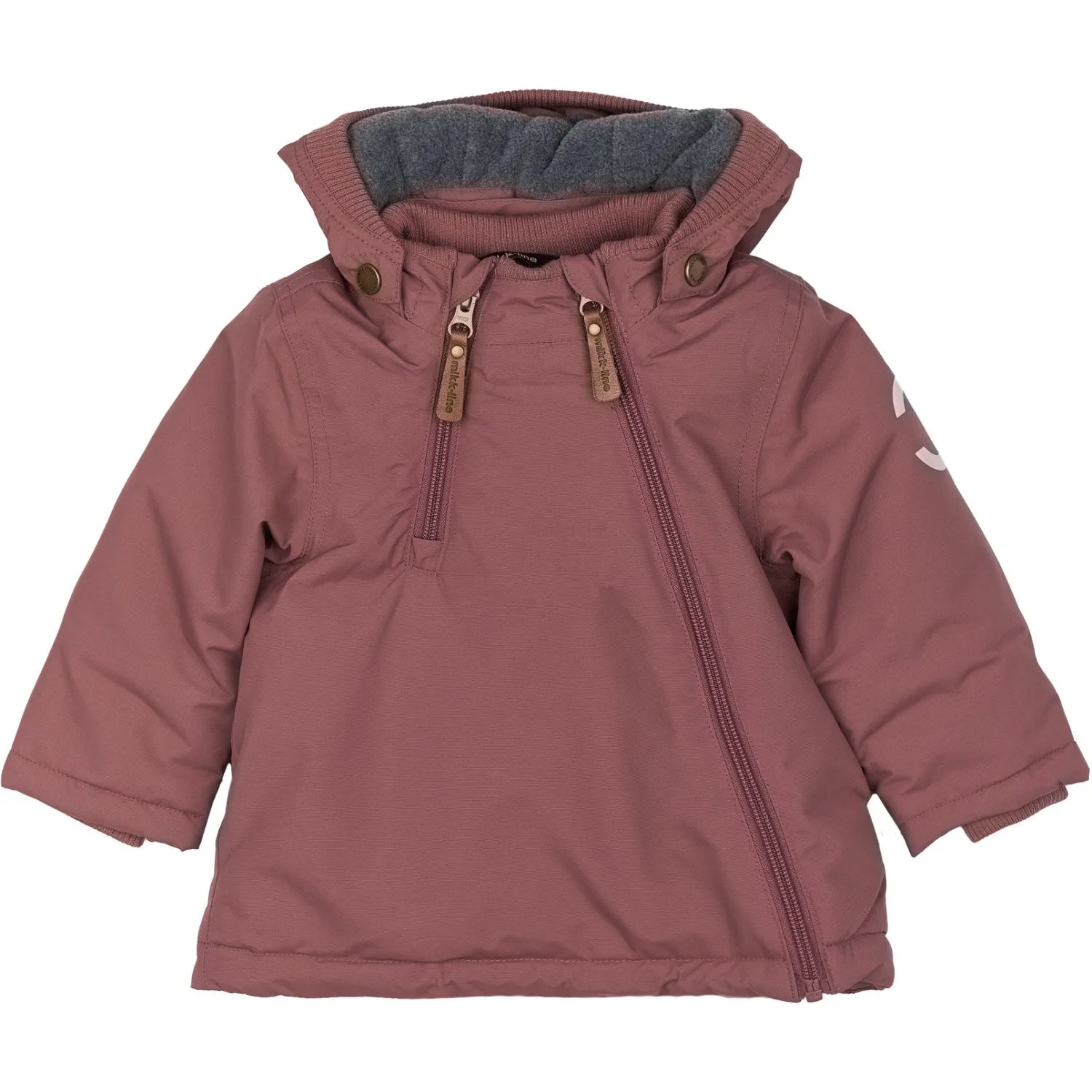 Mikk-Line Rose Brown Nylon Jacket Solid WrinkleResistant ReflectiveDetailing