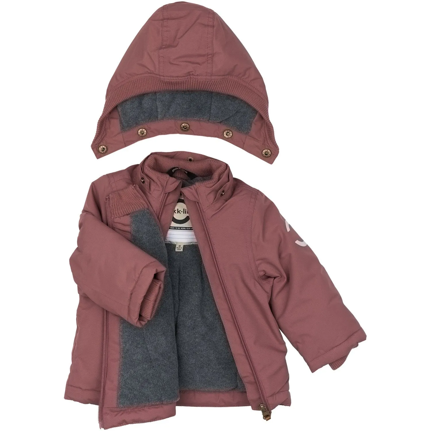 Mikk-Line Rose Brown Nylon Jacket Solid Restore solo travel