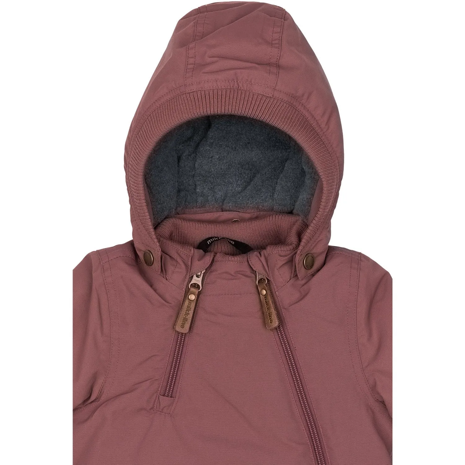 Classic Style Mikk-Line Rose Brown Nylon Jacket Solid