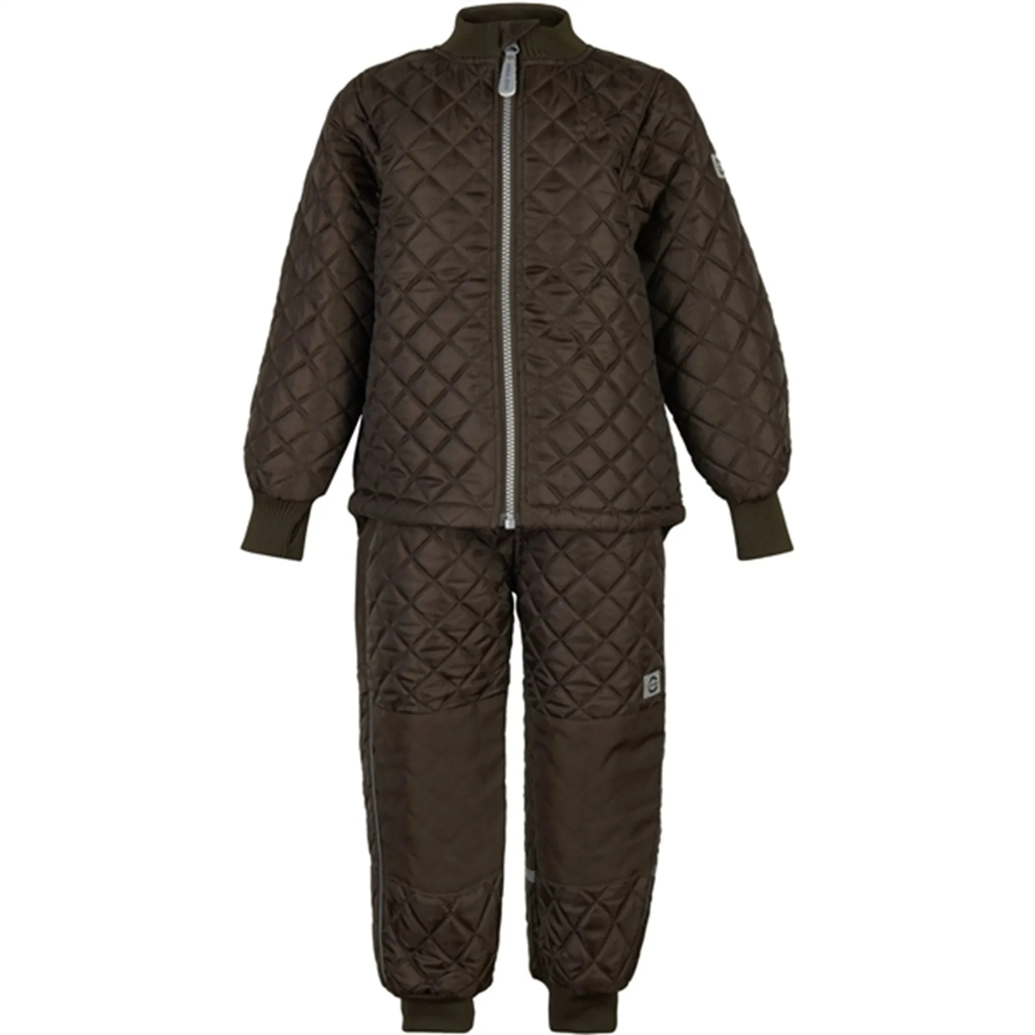 Ribbed-Texture Fold-Over-Detail Mikk-Line Thermal Set Slate Black