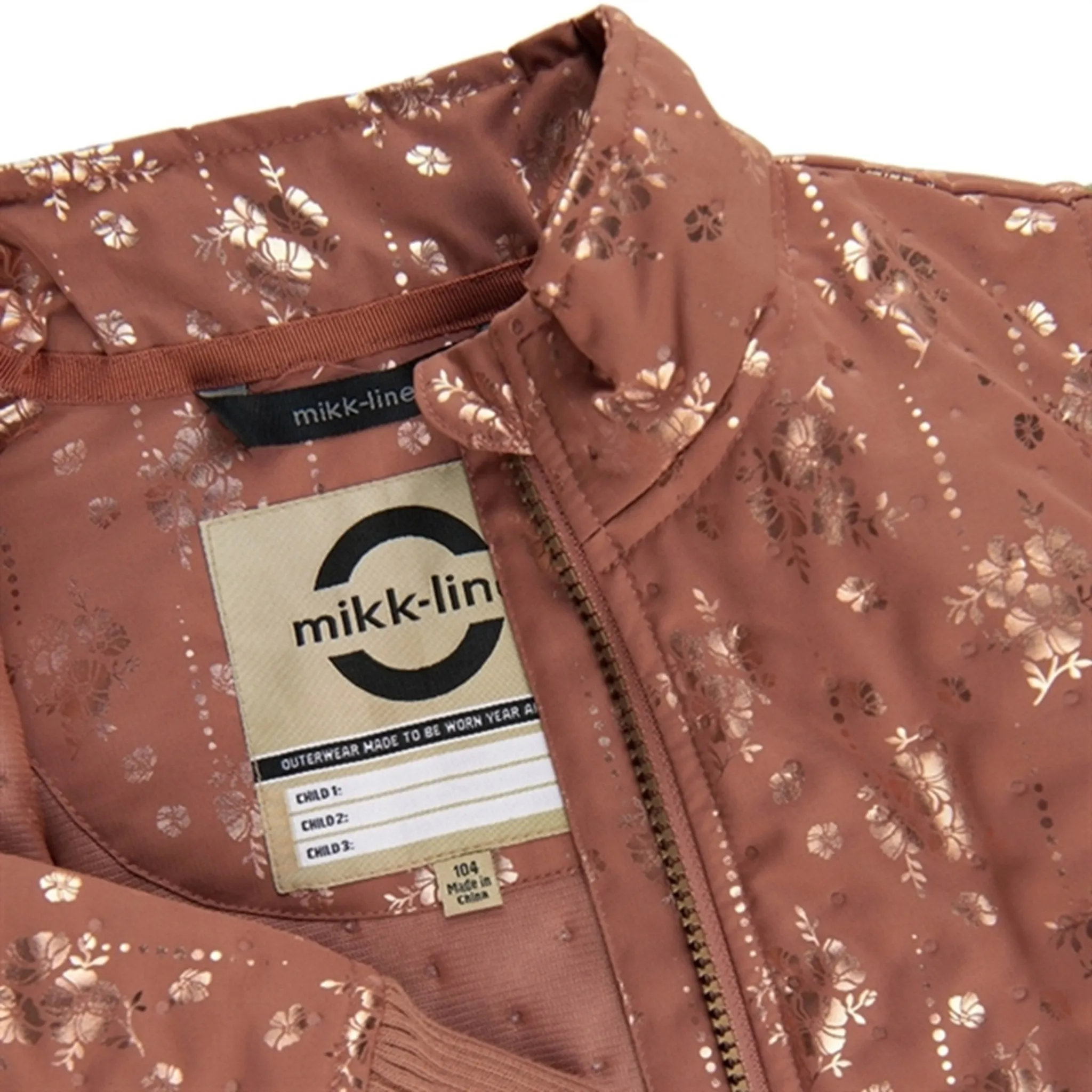 Recycled-Material Mikk-Line Thermo Jacket Long AOP Russet