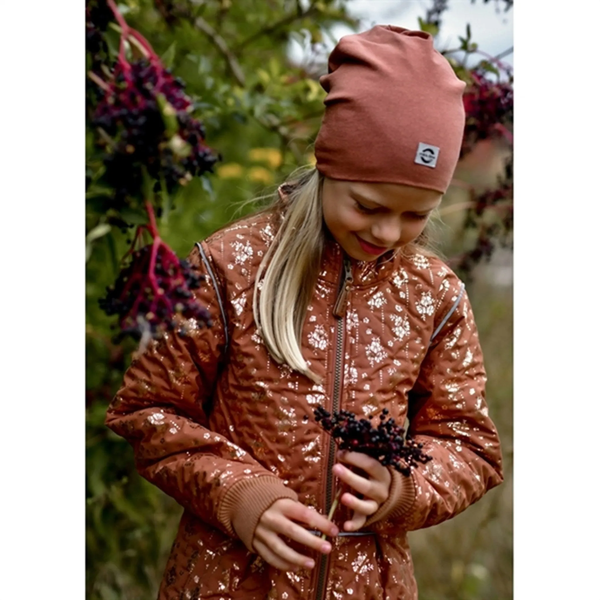 Wrinkle-Resistant Mikk-Line Thermo Jacket Long AOP Russet
