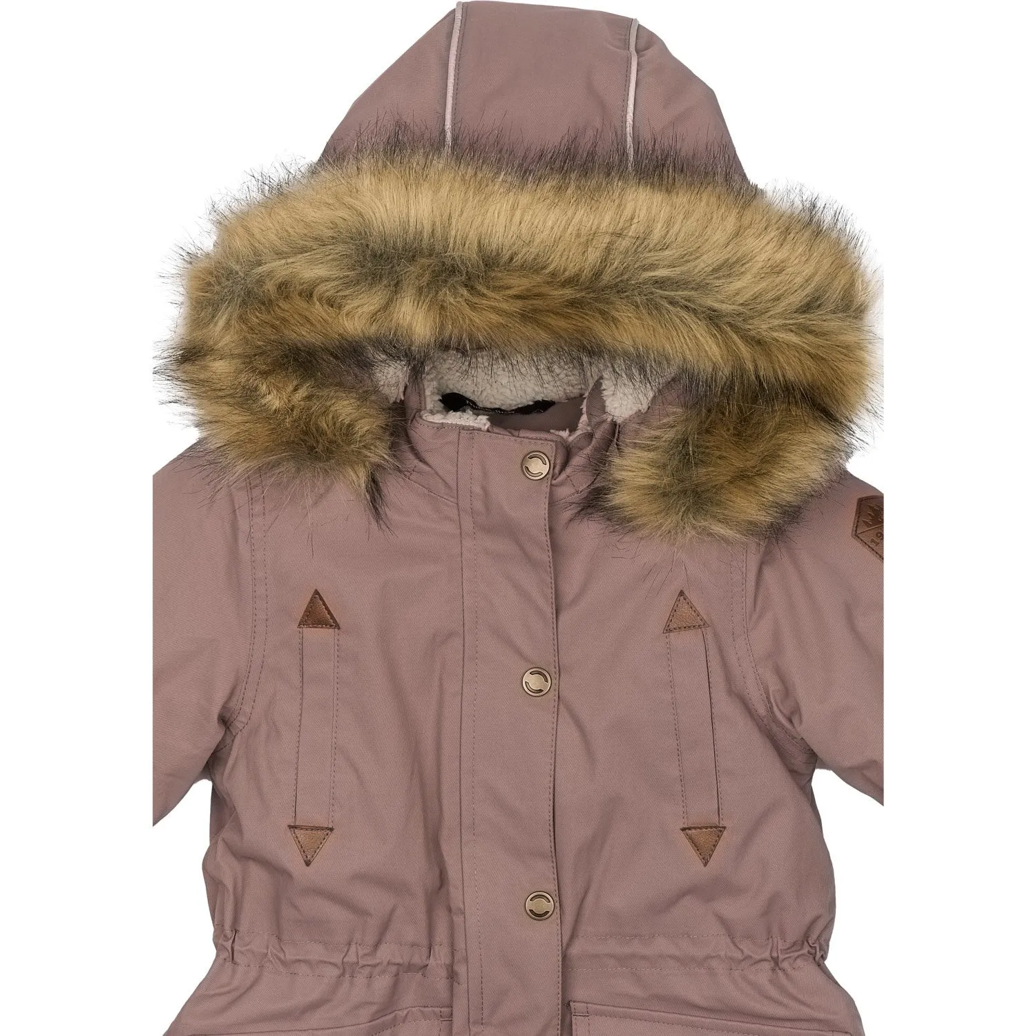 Mikk-Line Twilight Mauve Twill Nylon Parca Adjustable Cuffs