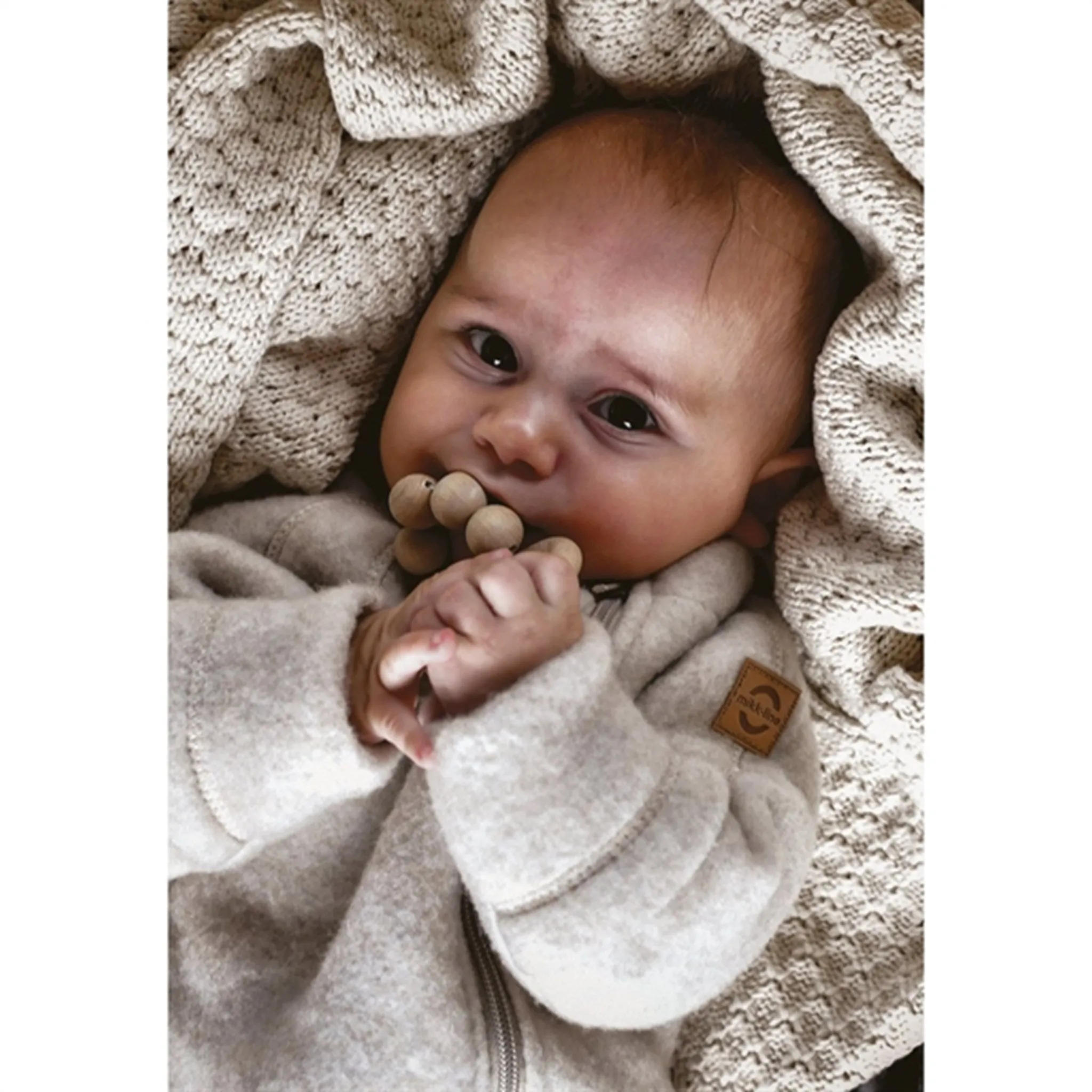 Kangaroo Pocket Design Mikk-Line Wool jacket Melange Offwhite