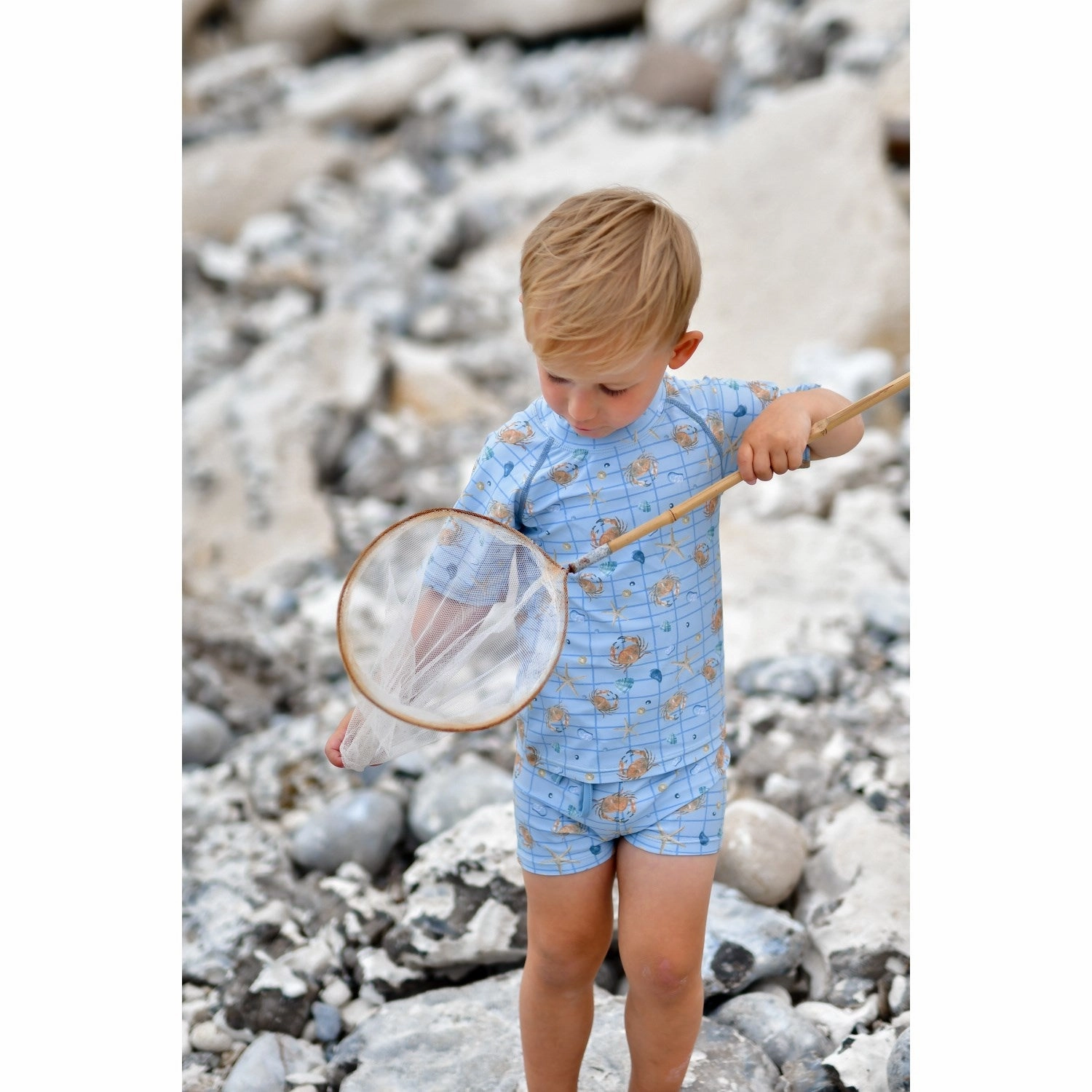 Mikk-Line Faded Denim AOP UV Shirt Recycled Vacation-Gear